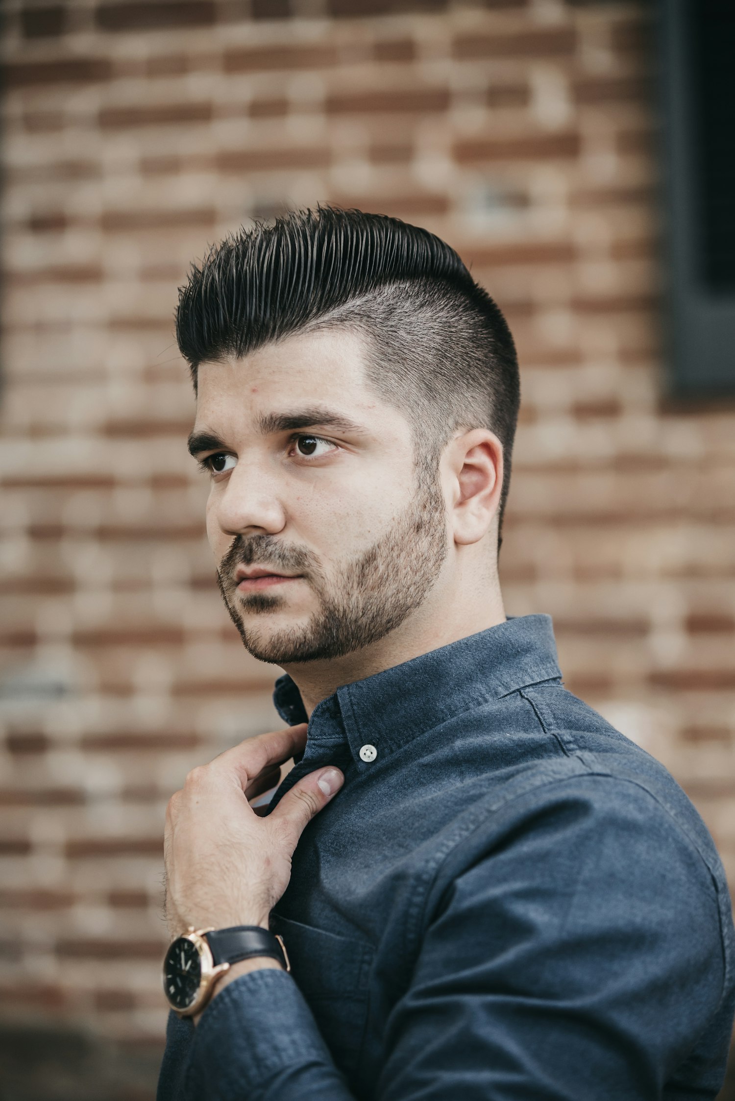 Man with a fresh, styled haircut
